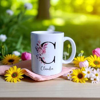 Keramiktasse personalisiert mit Namen und Buchstaben Namenstasse Kaffeetasse Teetasse Kaffeebecher - Artikel Nr. 1100060